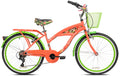 24" Island Life Multi Speed Girl'S Bike, Coral/Green