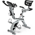 Pooboo 4in1 Folding Exercise Bike Indoor Cycling Bike Stationary Magnetic X Bike Gym Workout 300 lb Easy to Get on/Off