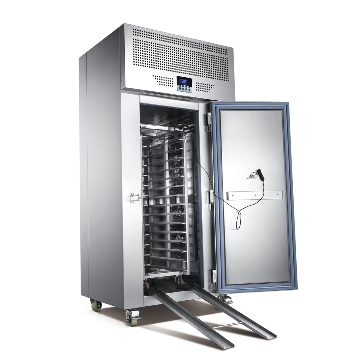 Kolice Commercial Heavy Duty 15 Trays Blast Chiller with Trolley Cart, Chest Freezer, Restaurant Freezer Cabinets, Shock Freezing Blast Freezer - Lowest Temperature - 40F( - 40� - )