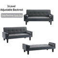 72" Convertible Loveseat Sofa Bed Sleeper Daybed, Modern Upholstered Folding Recliner, Small Futon Sofa for Living Room Apartment Office, Gray 02