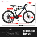 26 in Mountain Bike for Men, Adult Mountain Bike with Shimano 21 Speed & Disc Brakes, Black Orange