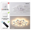 Garwarm Dimmable Ceiling Fan with Light and Remote Control, 27" Small Flush Mounted Ceiling Fan with LED Lights, APP and Remote Controlled, Modern, White