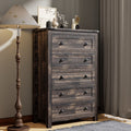 Keywhat Farmhouse 5 Drawer Dresser for Bedroom, Chest of Drawers Wood Organizer for Living Room, Antique White