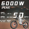 Freego X2 Pro 6000W(Peak) Motor Electric Dirt Bike for Adult, 60V30AH Battery Electric Motorcycle, 50MPH Speed Electric Bicycle, 19x2'' Full Suspension/Hydraulic Brake
