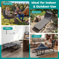 Tangkula 3 in 1 Folding Camping Cot Comfy Padded Convertible Single Sofa Chair