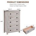 Keywhat Farmhouse 5 Drawer Dresser for Bedroom, Chest of Drawers Wood Organizer for Living Room, Antique White