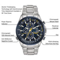 Citizen Men'S Eco Drive Blue Angels World Chronograph AT Watch AT8020, 54 L