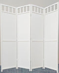 Legacy Decor Solid Wood 4 Panel Room Divider, 70" Tall, Black Finish, Freestanding