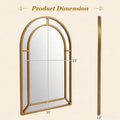 Tangkula 35" x 23" Gold Arched Wall Mirror (Arched)