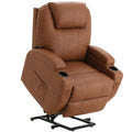 AECOJOY Power Lift Recliner Chair, Recliner Chair for Elderly with Massage and Heat, Brown