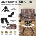 AECOJOY 360 Degree Silent Swivel Hunting Blind Chair with Bottle Rack,  Adjustable Height Camo Portable Foldable Outdoor Hunting and Fishing Chair