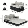 Inflatable Air Sofa Bed 2 - in - 1 Backrest Couch Airbed with Headboard and Pump Convertible Blow up Bed Mattress for Home, Camping, and Guests, Living Room Furniture, Queen Size