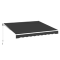 AECOJOY 10'×8' Manual Retractable Awning Sun Shade, Patio Awning Canopy