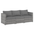 Tangkula Outdoor Patio 3 Seat Sofa Set | PE Rattan Modular Cushioned Sectional Couch Furniture Set