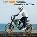 Luckeep M5 Electric Bike for Adults/Teen, 1500W Peak Motor, Max 32MPH, 48V 15AH Battery, Max 60 Miles Electric Motorcycle for Mountains, 20" Fat Tire Electric Dirt Bike, Sand, Road, Full Suspension