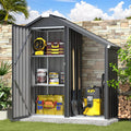 AECOJOY Outdoor Storage Cabinet Waterproof with Shelves and Lean to Open-Sided Firewood Racks