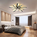 Garwarm Dimmable Ceiling Fan with Light and Remote Control, 27" Small Flush Mounted Ceiling Fan with LED Lights, APP and Remote Controlled, Modern, White