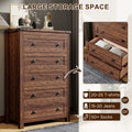 Keywhat Farmhouse 5 Drawer Dresser for Bedroom, Chest of Drawers Wood Organizer for Living Room, Antique White