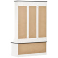 Hall Tree with Upholstered Bench and Coat Rack, Entryway Bench with 3 Hooks, 3 Open Shelves, 2 Drawers & Storage Cabinets, Mudroom Bench with Storage and Hooks for Foyer, Entry Way, Hallway (Beige)