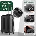 Zimtown Luggage 3 Piece Set Suitcase ABS Hardside Lightweight with TSA Lock Spinner Wheels, Beige