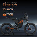 Electric Dirt Bike for Adults, 60V 35ah, 3000W 45 MPH & 37 - 68 Miles Electric Motorcycle, 25'' Fat Tire Off - Road Mountain Bike UL2849
