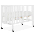 Dream on Me Quinn Full - Size Folding Crib. Removable Wheels. Modern Nursey. Adjustable Mattress Support. Patent Folding System in White