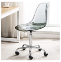 Echoworld Clear Rolling Chair, Armless Desk Chair with Golden Feet Swivel Molded Plastic Shell Adjustable Home Office Chair with Wheels, Clear