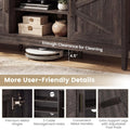 Tangkula Farmhouse TV Stand for TVs up to 65 Inch Entertainment Center with 2 Storage Cabinets