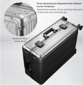 All Aluminum Magnesium Hardshell Carry on Luggage with Wheels, Modern Zipperless Hardshell Checked Luggage with TSA Lock, Airline Approved Metal Suitcase Travel Metal Rolling Luggage