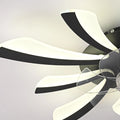 Garwarm Dimmable Ceiling Fan with Light and Remote Control, 27" Small Flush Mounted Ceiling Fan with LED Lights, APP and Remote Controlled, Modern, White