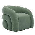 360 Swivel Accent Chair for Living Room, Boucle Barrel Armchair Single Sofa Chair Reading Chair, Sage Green