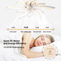 Garwarm Dimmable Ceiling Fan with Light and Remote Control, 27" Small Flush Mounted Ceiling Fan with LED Lights, APP and Remote Controlled, Modern, White