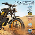 COSWHE GT20 Electric Bike for Adults, Electric Dirt Bike with 1500W Motor 48V/25ah Removable Battery, up to 31MPH & 93 Miles, Electric Motorcycle with 7 - Speed, 20" x 4.0 Fat Tire Ebikes for Adults