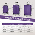 Zimtown Luggage 3 Piece Set Suitcase ABS Hardside Lightweight with TSA Lock Spinner Wheels, Beige