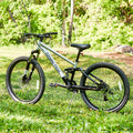 24" Ozark Trail FS.1 Epictrail Full Suspension Mountain Bike, for Teens and Adults, Heights Between 4'6" - 5'6", Silver