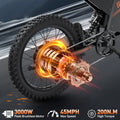 Electric Dirt Bike for Adults, 60V 35ah, 3000W 45 MPH & 37 - 68 Miles Electric Motorcycle, 25'' Fat Tire Off - Road Mountain Bike UL2849