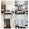 Garwarm Dimmable Ceiling Fan with Light and Remote Control, 27" Small Flush Mounted Ceiling Fan with LED Lights, APP and Remote Controlled, Modern, White