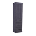 Euroco Wood Full Size Murphy Wall Bed with Wardrobe and Drawers for Living Room, Moveable Wardrobe and Drawers, Space - Saving & Easy Open and Close for Kids Teens Adults, Gray