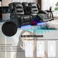IPKIG Electric Home Theater Seating - Power Recline Chair Loveseat RV Sofa with Console, 67" Double Recliner 2 - Seater RV Couch with Storage/USB Charging/Lighting/Cup Holders for Living Room