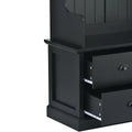 Hall Tree with Upholstered Bench and Coat Rack, Entryway Bench with 3 Hooks, 3 Open Shelves, 2 Drawers & Storage Cabinets, Mudroom Bench with Storage and Hooks for Foyer, Entry Way, Hallway (Beige)