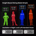 PGA Tour Right - Handed 10 Piece Kids Golf Club Stand Bag Set; Player Height 4'8 - 5'2", Ages 8 - 12