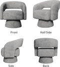 Bonzy Home 360° Swivel Barrel Chair, Velvet Accent Armchair for Living Room, Bedroom & Office, Gray