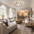 Garwarm Dimmable Ceiling Fan with Light and Remote Control, 27" Small Flush Mounted Ceiling Fan with LED Lights, APP and Remote Controlled, Modern, White