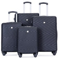 Travelhouse 4 Piece Hardshell Luggage Set Hardside Lightweight Suitcase with TSA Lock Spinner Wheels.(Blue)