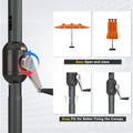 AECOJOY 15ft Patio Double-Sided Umbrella, 156 PCS Solar LED Light Outdoor Large Umbrella, Orange