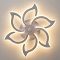 Garwarm Dimmable Ceiling Fan with Light and Remote Control, 27" Small Flush Mounted Ceiling Fan with LED Lights, APP and Remote Controlled, Modern, White