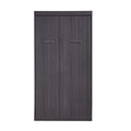 Euroco Wood Full Size Murphy Wall Bed with Wardrobe and Drawers for Living Room, Moveable Wardrobe and Drawers, Space - Saving & Easy Open and Close for Kids Teens Adults, Gray