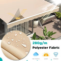 AECOJOY 8.2'×6.5' Manual Retractable Awning Sun Shade, Patio Awning Canopy