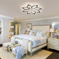 Garwarm Dimmable Ceiling Fan with Light and Remote Control, 27" Small Flush Mounted Ceiling Fan with LED Lights, APP and Remote Controlled, Modern, White