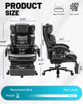 800 lb Relax Office Chair with Foot Support & 8 - Zone Soothing Warmth for Larger Users, Big and Tall Ergonomic Executive Tilt Desk Chairs for Home Office Managerial Use
